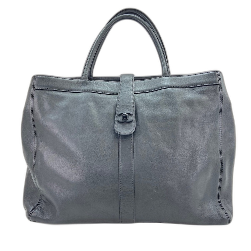 Chanel handbag, leather, black